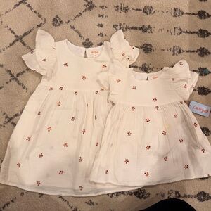Cat & Jack Off-White Cream Floral Kids Dress